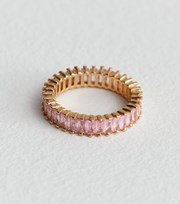 New Look Pink Cubic Zirconia Baguette Ring